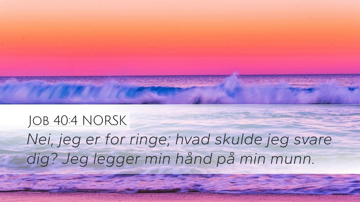 Job 40:4 NORSK Bible Verse Image