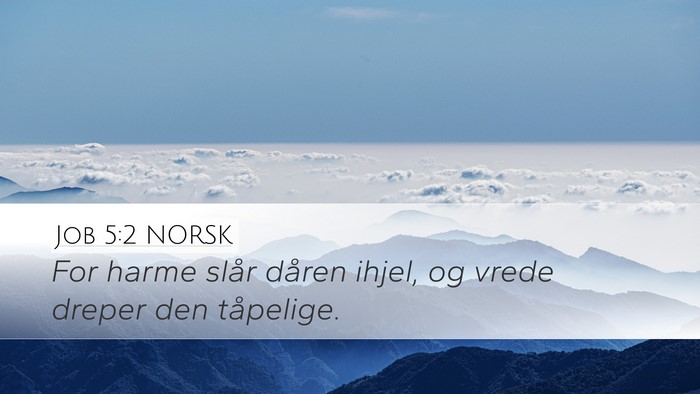 Job 5:2 NORSK Bible Verse Image