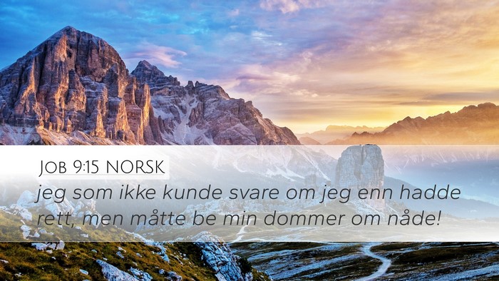 Job 9:15 NORSK Desktop Wallpaper - jeg som ikke kunde svare om jeg enn hadde rett, - Desktop Bible Verse Wallpaper