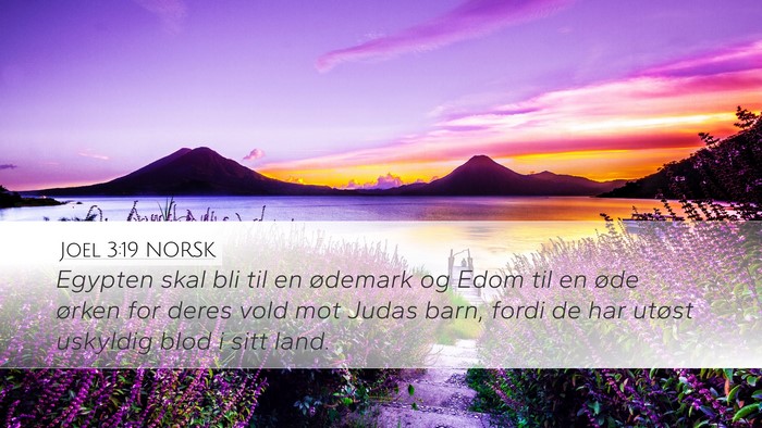 Joel 3:19 NORSK Bible Verse Image