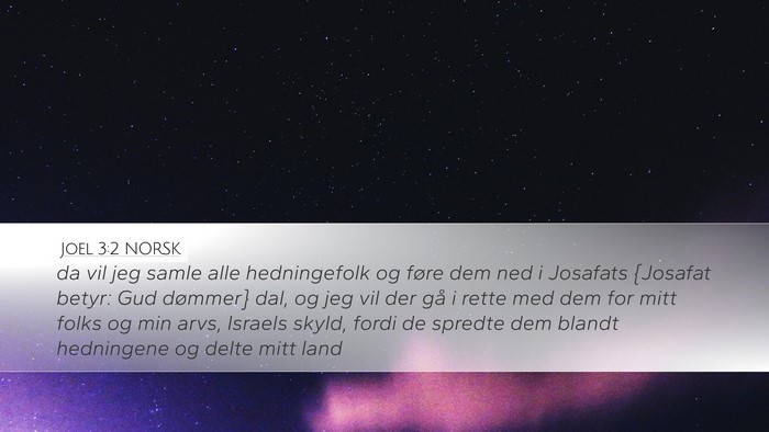 Joel 3:2 NORSK Desktop Wallpaper - da vil jeg samle alle hedningefolk og føre dem - Desktop Bible Verse Wallpaper