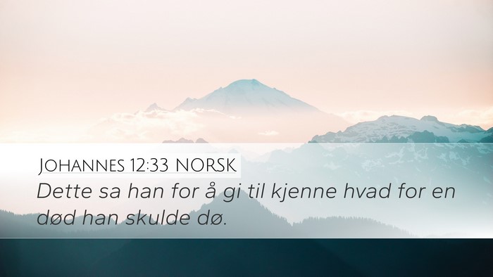 Johannes 12:33 NORSK Bible Verse Image