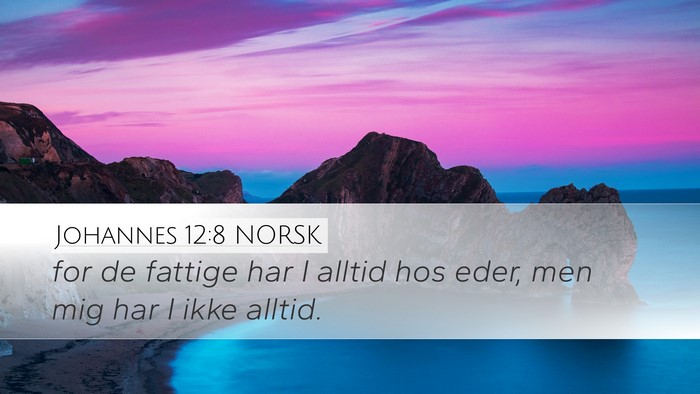 Johannes 12:8 NORSK Bible Verse Image