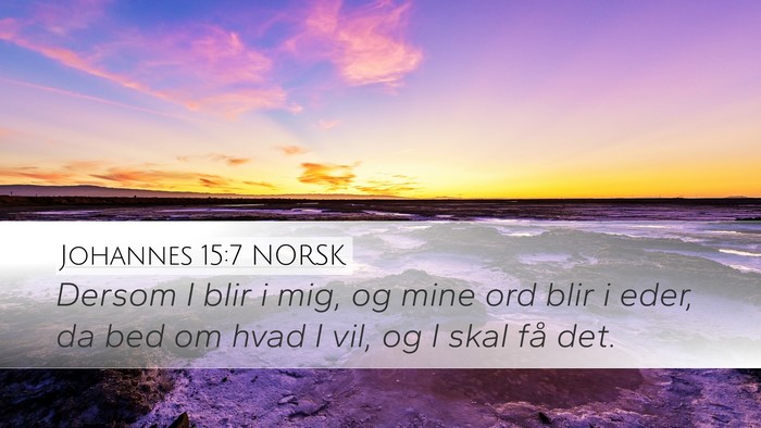Johannes 15:7 NORSK Bible Verse Image