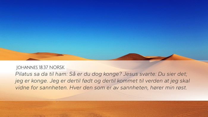Johannes 18:37 NORSK Bible Verse Image
