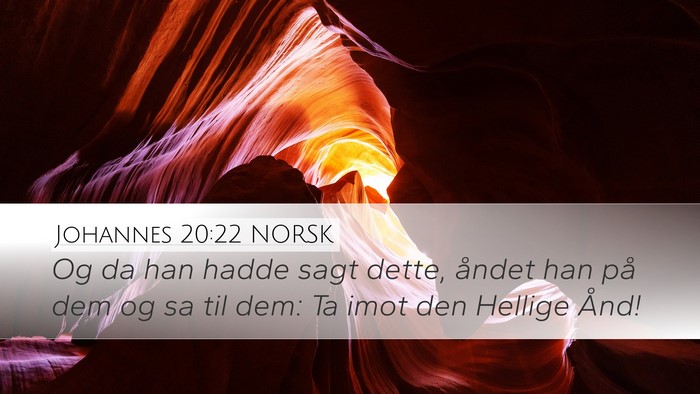 Johannes 20:22 NORSK Bible Verse Image