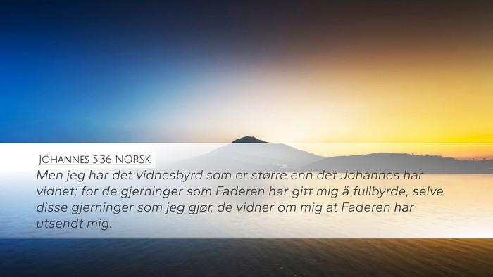 Johannes 5:36 NORSK Bible Verse Image