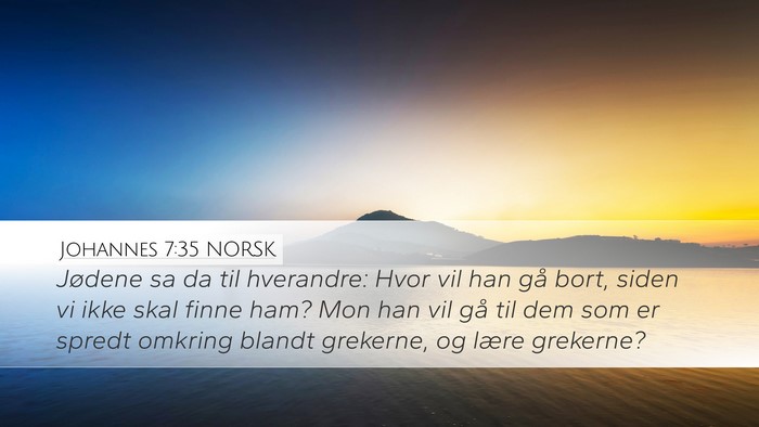 Johannes 7:35 NORSK Bible Verse Image