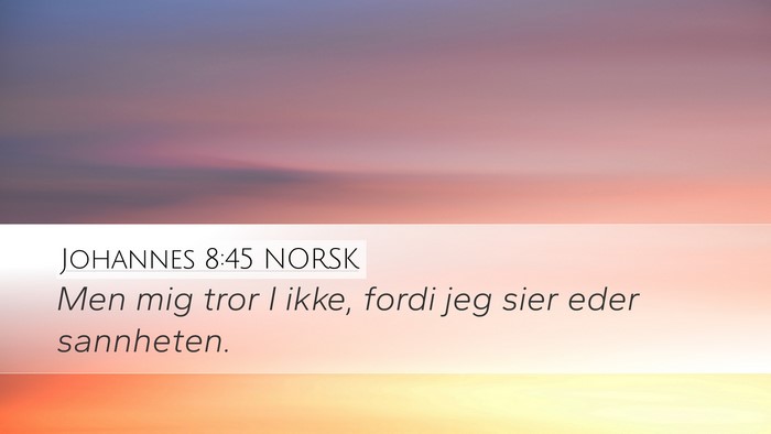 Johannes 8:45 NORSK Bible Verse Image