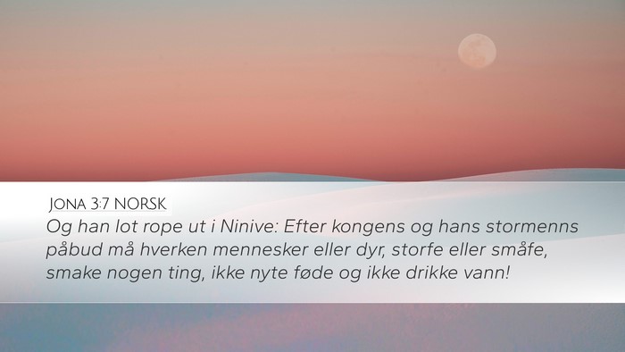 Jona 3:7 NORSK Bible Verse Image