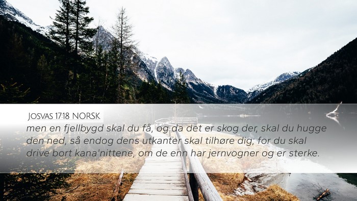 Josvas 17:18 NORSK Desktop Wallpaper - men en fjellbygd skal du få, og da det er skog - Desktop Bible Verse Wallpaper