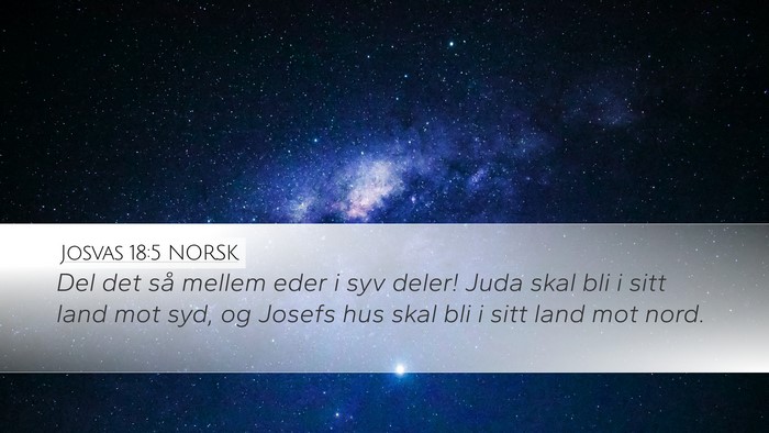 Josvas 18:5 NORSK Bible Verse Image