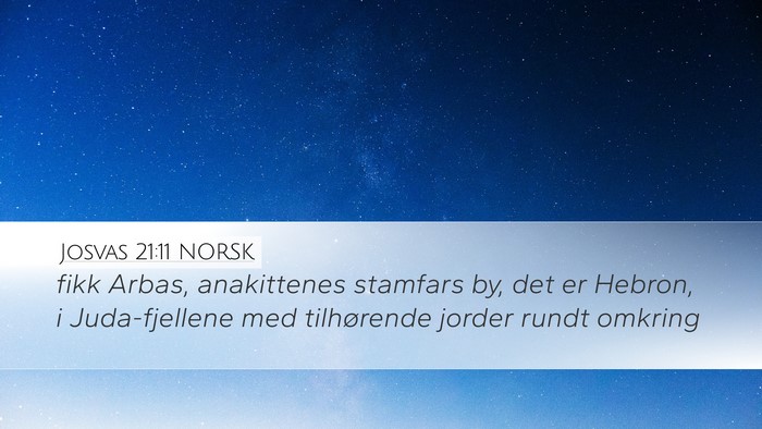 Josvas 21:11 NORSK Bible Verse Image