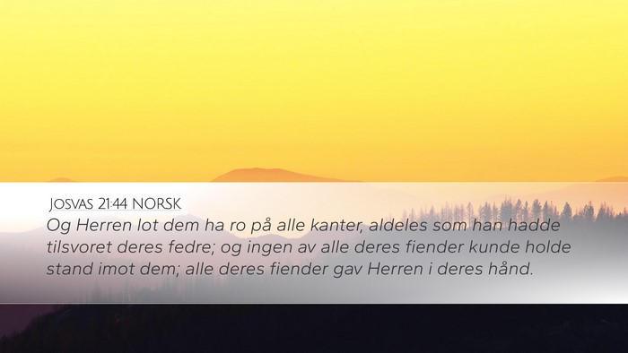 Josvas 21:44 NORSK Bible Verse Image