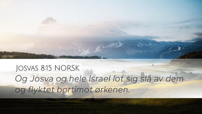 Josvas 8:15 NORSK Desktop Wallpaper - Og Josva og hele Israel lot sig slå av dem og - Desktop Bible Verse Wallpaper