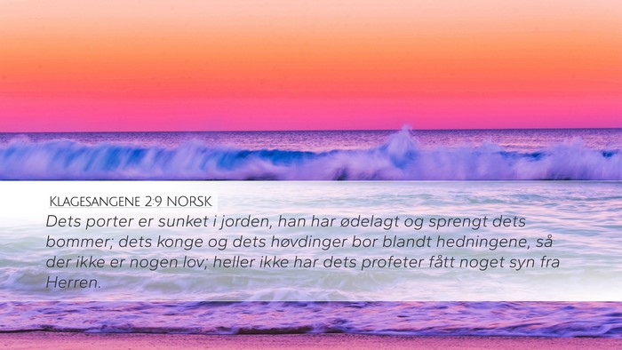 Klagesangene 2:9 NORSK Bible Verse Image