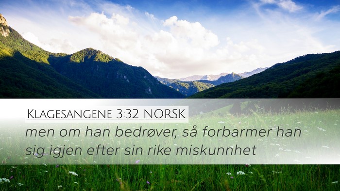 Klagesangene 3:32 NORSK Bible Verse Image