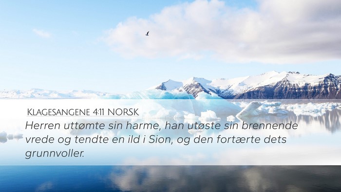Klagesangene 4:11 NORSK Bible Verse Image
