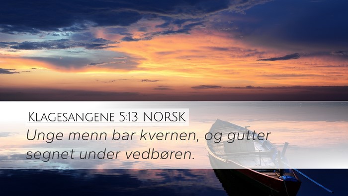Klagesangene 5:13 NORSK Bible Verse Image