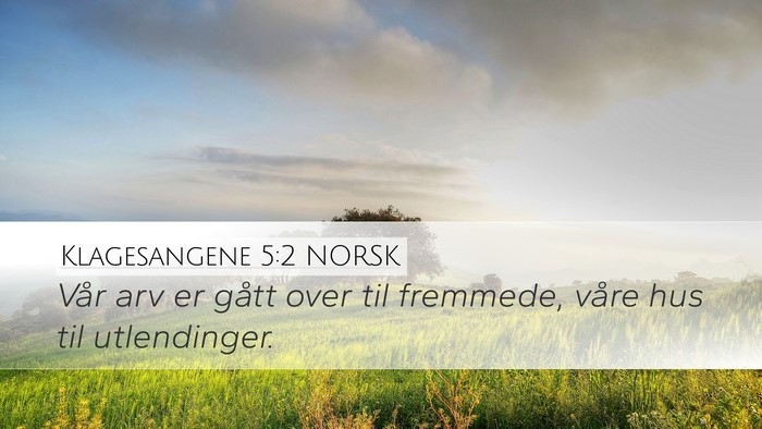 Klagesangene 5:2 NORSK Bible Verse Image