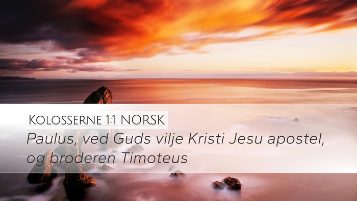 Kolosserne 1:1 NORSK Bible Verse Image