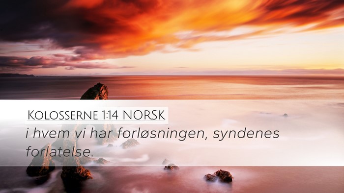 Kolosserne 1:14 NORSK Bible Verse Image