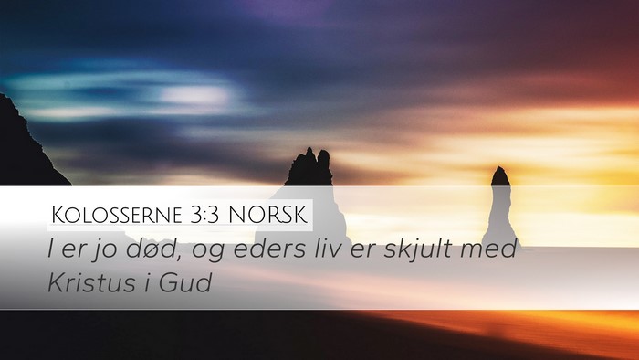 Kolosserne 3:3 NORSK Bible Verse Image