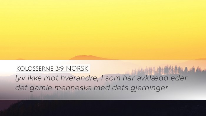 Kolosserne 3:9 NORSK Bible Verse Image
