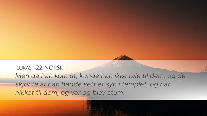 Lukas 1:22 NORSK Bible Verse Image