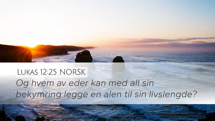 Lukas 12:25 NORSK Desktop Wallpaper - Og hvem av eder kan med all sin bekymring legge - Desktop Bible Verse Wallpaper