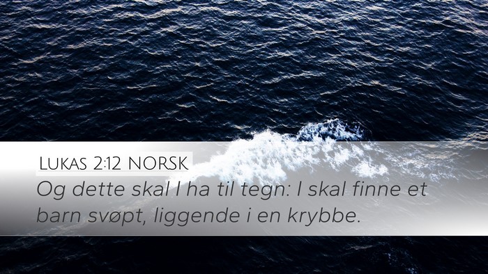 Lukas 2:12 NORSK Desktop Wallpaper - Og dette skal I ha til tegn: I skal finne et barn - Desktop Bible Verse Wallpaper
