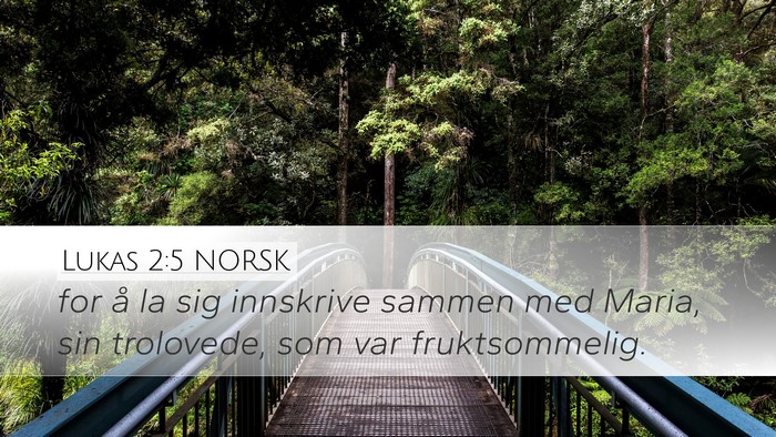 Lukas 2:5 NORSK Desktop Wallpaper - for å la sig innskrive sammen med Maria, sin - Desktop Bible Verse Wallpaper