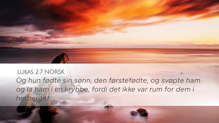 Lukas 2:7 NORSK Bible Verse Image