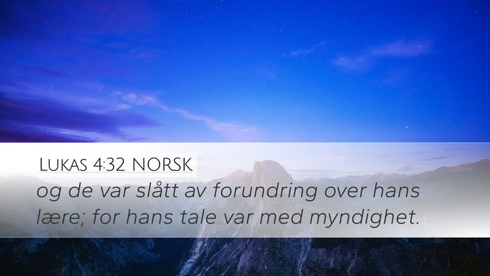 Lukas 4:32 NORSK Bible Verse Image