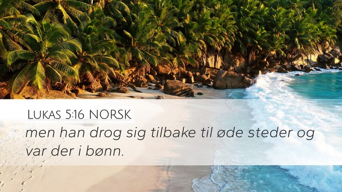 Lukas 5:16 NORSK Desktop Wallpaper - men han drog sig tilbake til øde steder og var - Desktop Bible Verse Wallpaper