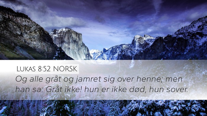 Lukas 8:52 NORSK Desktop Wallpaper - Og alle gråt og jamret sig over henne; men han - Desktop Bible Verse Wallpaper