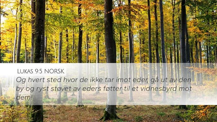 Lukas 9:5 NORSK Bible Verse Image
