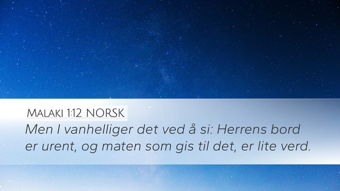 Malaki 1:12 NORSK Bible Verse Image