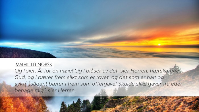 Malaki 1:13 NORSK Bible Verse Image