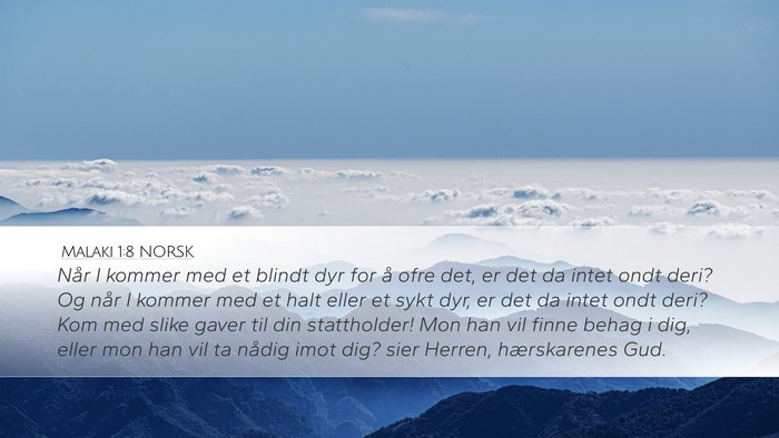 Malaki 1:8 NORSK Bible Verse Image