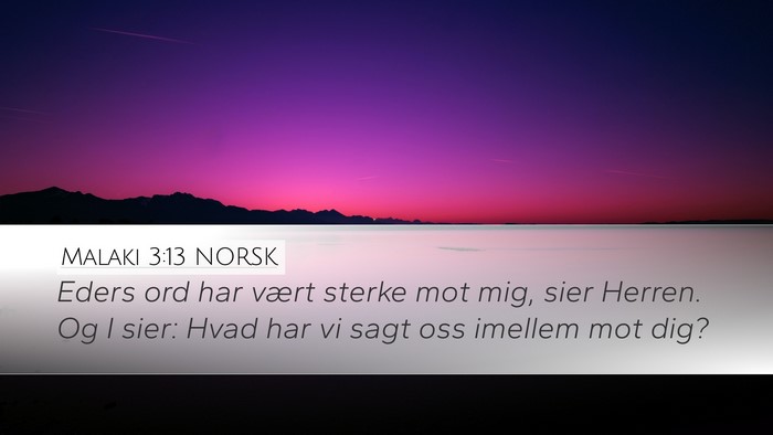 Malaki 3:13 NORSK Bible Verse Image