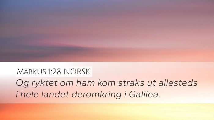 Markus 1:28 NORSK Bible Verse Image