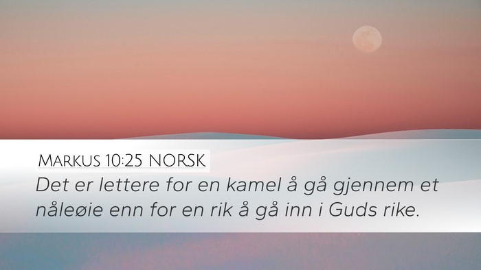 Markus 10:25 NORSK Desktop Wallpaper - Det er lettere for en kamel å gå gjennem et - Desktop Bible Verse Wallpaper