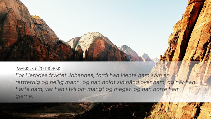 Markus 6:20 NORSK Bible Verse Image