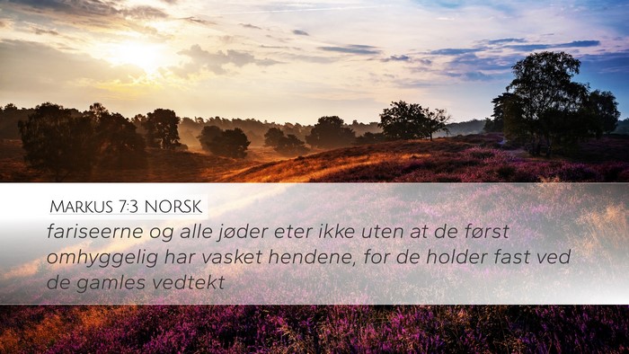 Markus 7:3 NORSK Desktop Wallpaper - fariseerne og alle jøder eter ikke uten at de - Desktop Bible Verse Wallpaper