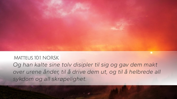 Matteus 10:1 NORSK Bible Verse Image