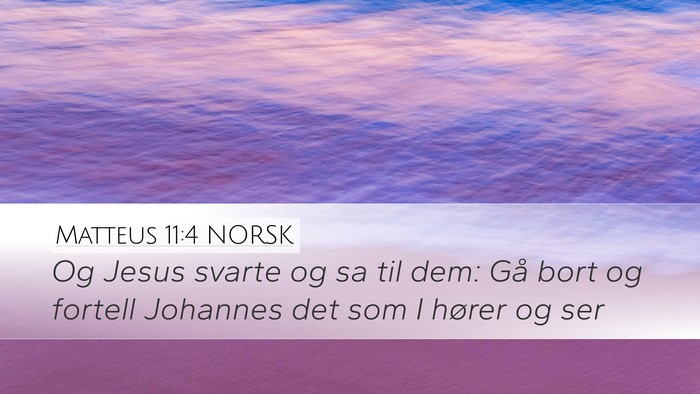 Matteus 11:4 NORSK Desktop Wallpaper - Og Jesus svarte og sa til dem: Gå bort og - Desktop Bible Verse Wallpaper