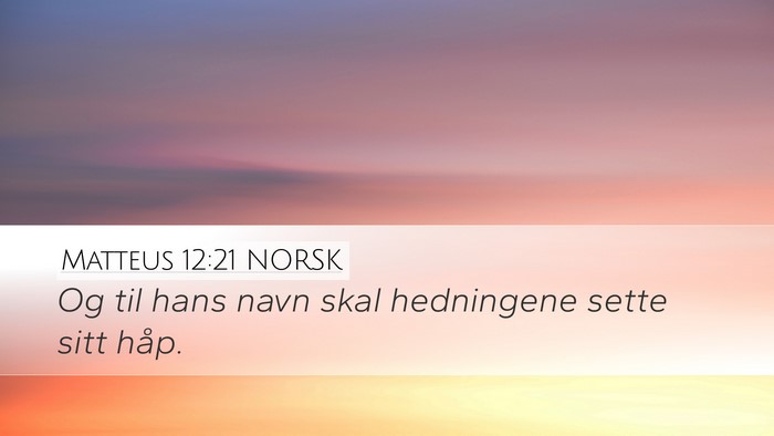 Matteus 12:21 NORSK Bible Verse Image