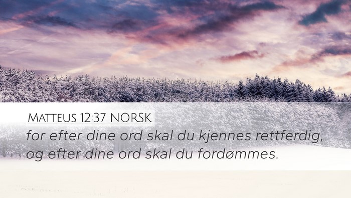 Matteus 12:37 NORSK Bible Verse Image
