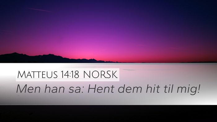 Matteus 14:18 NORSK Desktop Wallpaper - Men han sa: Hent dem hit til - Desktop Bible Verse Wallpaper
